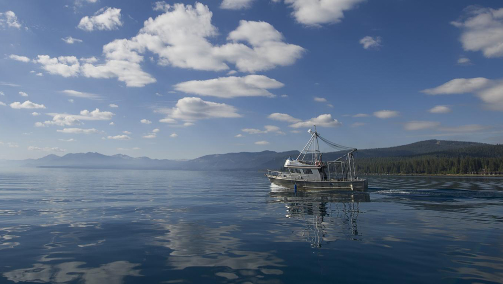 Research vessel on Lake Tahoe, California